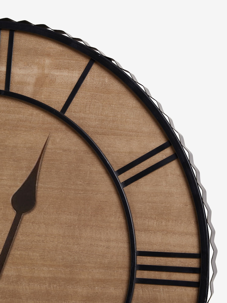 Natural Bronx 60cm Wooden Wall Clock - Image 3 of 3