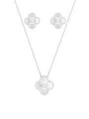 Lipsy Jewellery Silver Floral Clover Set - Gift Boxed - Image 2 of 4