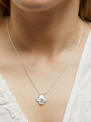 Lipsy Jewellery Silver Floral Clover Set - Gift Boxed - Image 4 of 4