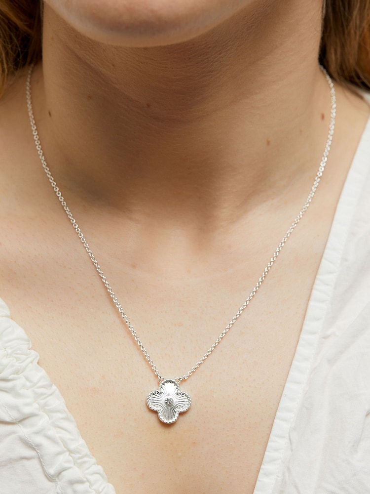 Lipsy Jewellery Silver Floral Clover Set - Gift Boxed - Image 4 of 4
