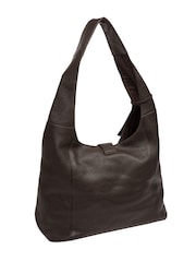 Pure Luxuries London Chocolate Brown 'Evora' Leather Shoulder Bag - Image 5 of 7