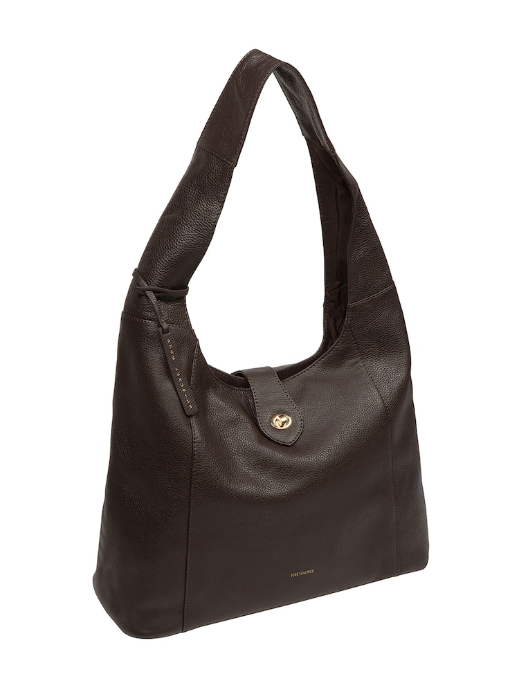 Pure Luxuries London Chocolate Brown 'Evora' Leather Shoulder Bag - Image 7 of 7 Pure Luxuries London Chocolate Brown 'Evora' Leather Shoulder Bag - Image 7 of 7
