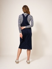 White Stuff Blue Emmie Organic Corduroy Midi Pinny - Image 2 of 6