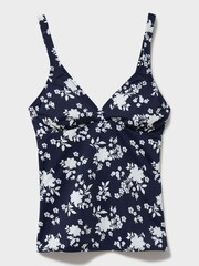 Crew Clothing Company Multi Blue Floral Print Nylon Tankini Top - Image 4 of 4