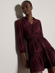 Apricot Red Blurred Spot Shirt Mini Dress - Image 1 of 4