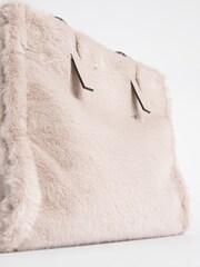 Grey Faux Fur Shopper Bag - Image 5 of 5