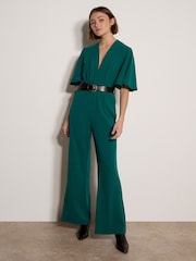 Apricot Green Jersey Crepe Straight-Leg Jumpsuit - Image 2 of 5