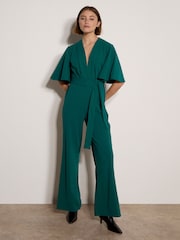 Apricot Green Jersey Crepe Straight-Leg Jumpsuit - Image 3 of 5
