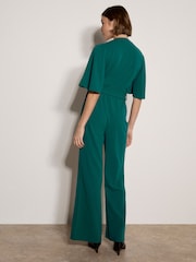 Apricot Green Jersey Crepe Straight-Leg Jumpsuit - Image 4 of 5