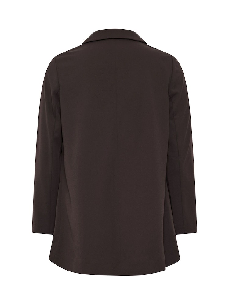 Yours Curve Black Open Edge Blazer - Image 2 of 2 Yours Curve Black Open Edge Blazer - Image 2 of 2