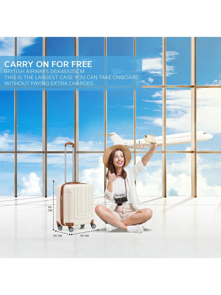Flight Knight 56x45x25cm EasyJet Overhead 8 Wheel ABS Hard Case Cabin Carry On Hand Luggage - Image 2 of 7