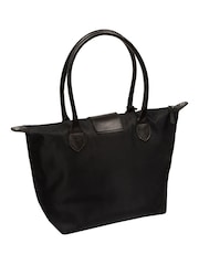 Pure Luxuries London Black 'Josette' Canvas & Leather Tote Bag - Image 4 of 6
