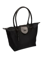 Pure Luxuries London Black 'Josette' Canvas & Leather Tote Bag - Image 5 of 6