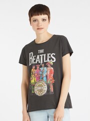 Amplified Grey The Beatles Pepper 100% Cotton T-Shirt - Image 1 of 4