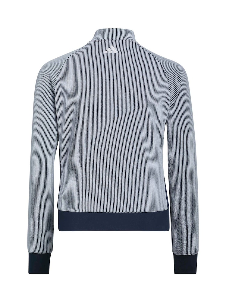 adidas Golf Blue Textured Layering Sweatshirt - Image 2 of 5 adidas Golf Blue Textured Layering Sweatshirt - Image 2 of 5