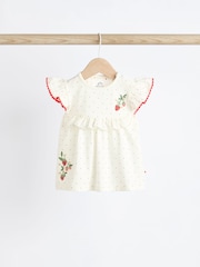 Red/ Navy/ White Strawberry 2 Pack Baby T-Shirts and Shorts Set - Image 4 of 12
