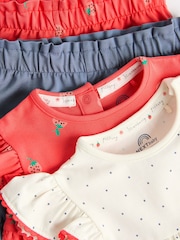 Red/ Navy/ White Strawberry 2 Pack Baby T-Shirts and Shorts Set - Image 8 of 12
