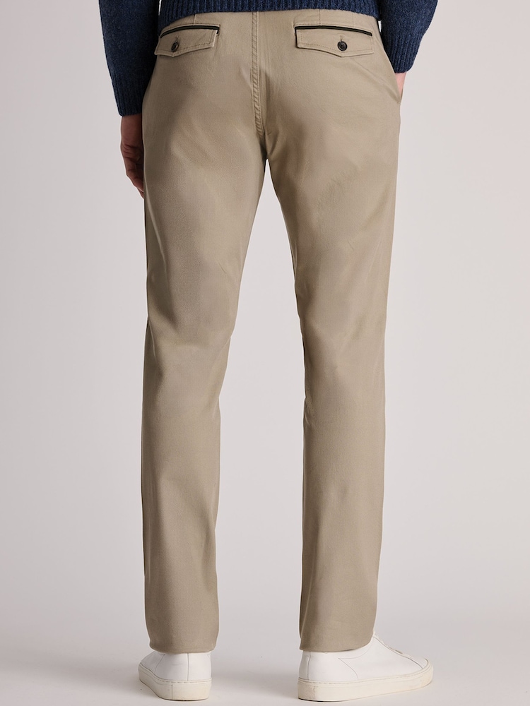 Brook Taverner Cream Textured Stretch Cotton Trousers - Image 2 of 4
