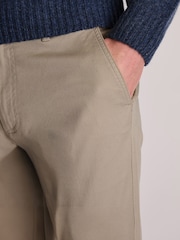 Brook Taverner Cream Textured Stretch Cotton Trousers - Image 3 of 4