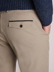 Brook Taverner Cream Textured Stretch Cotton Trousers - Image 4 of 4