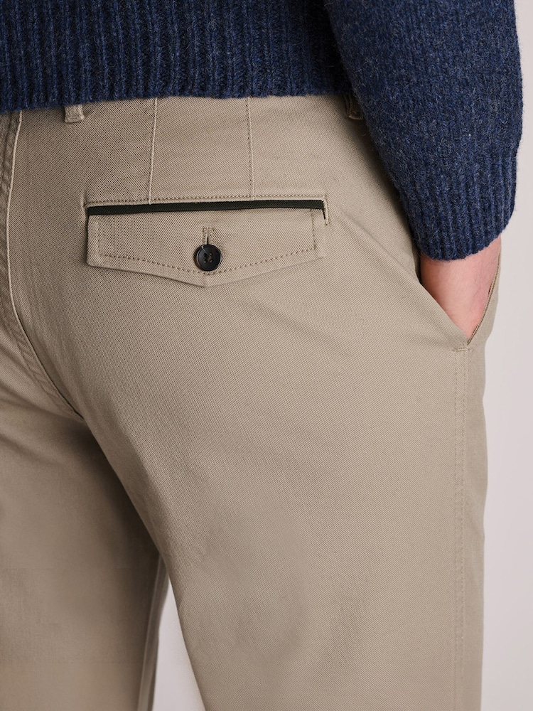 Brook Taverner Cream Textured Stretch Cotton Trousers - Image 4 of 4