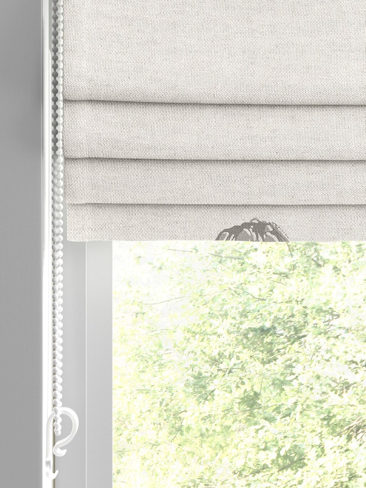 Emily Bond Pebble Grey 100% Cotton Globe Made to Measure Roman Blinds - Image 2 of 6