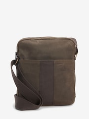 Khaki - Waxed Cross-Body Messenger Bag - Image 3 of 6
