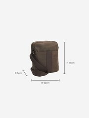 Khaki - Waxed Cross-Body Messenger Bag - Image 4 of 6