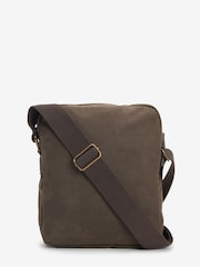 Khaki - Waxed Cross-Body Messenger Bag - Image 5 of 6