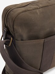 Khaki - Waxed Cross-Body Messenger Bag - Image 6 of 6