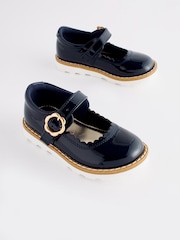 Navy Blue Scallop Mary Jane Shoes - Image 1 of 6