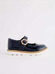 Navy Blue Scallop Mary Jane Shoes - Image 2 of 6
