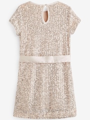 Abercrombie & Fitch White Short Sleeve Sequin Party Dress - Image 4 of 6
