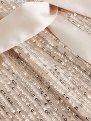 Abercrombie & Fitch White Short Sleeve Sequin Party Dress - Image 5 of 6