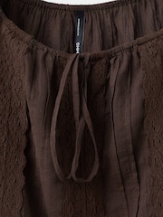Mango Brown Embroidered Boho Blouse - Image 6 of 7