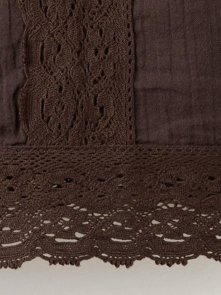 Mango Brown Embroidered Boho Blouse - Image 7 of 7