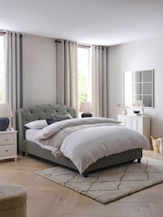 Wool Blend Grey Hartford Collection Luxe Upholstered Ottoman Storage Bed Frame - Image 1 of 10