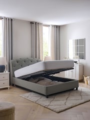 Wool Blend Grey Hartford Collection Luxe Upholstered Ottoman Storage Bed Frame - Image 3 of 10
