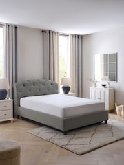 Wool Blend Grey Hartford Collection Luxe Upholstered Ottoman Storage Bed Frame - Image 4 of 10
