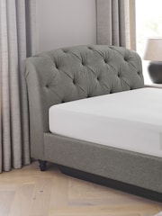 Wool Blend Grey Hartford Collection Luxe Upholstered Ottoman Storage Bed Frame - Image 7 of 10