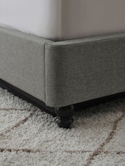 Wool Blend Grey Hartford Collection Luxe Upholstered Ottoman Storage Bed Frame - Image 8 of 10