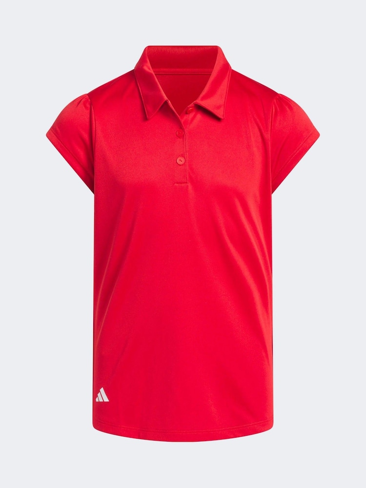Adidas Golf Red Performance Polo Shirt - Image 1 of 5