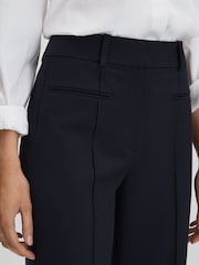 Reiss Navy Claude High Rise Flared Trousers - Image 4 of 6