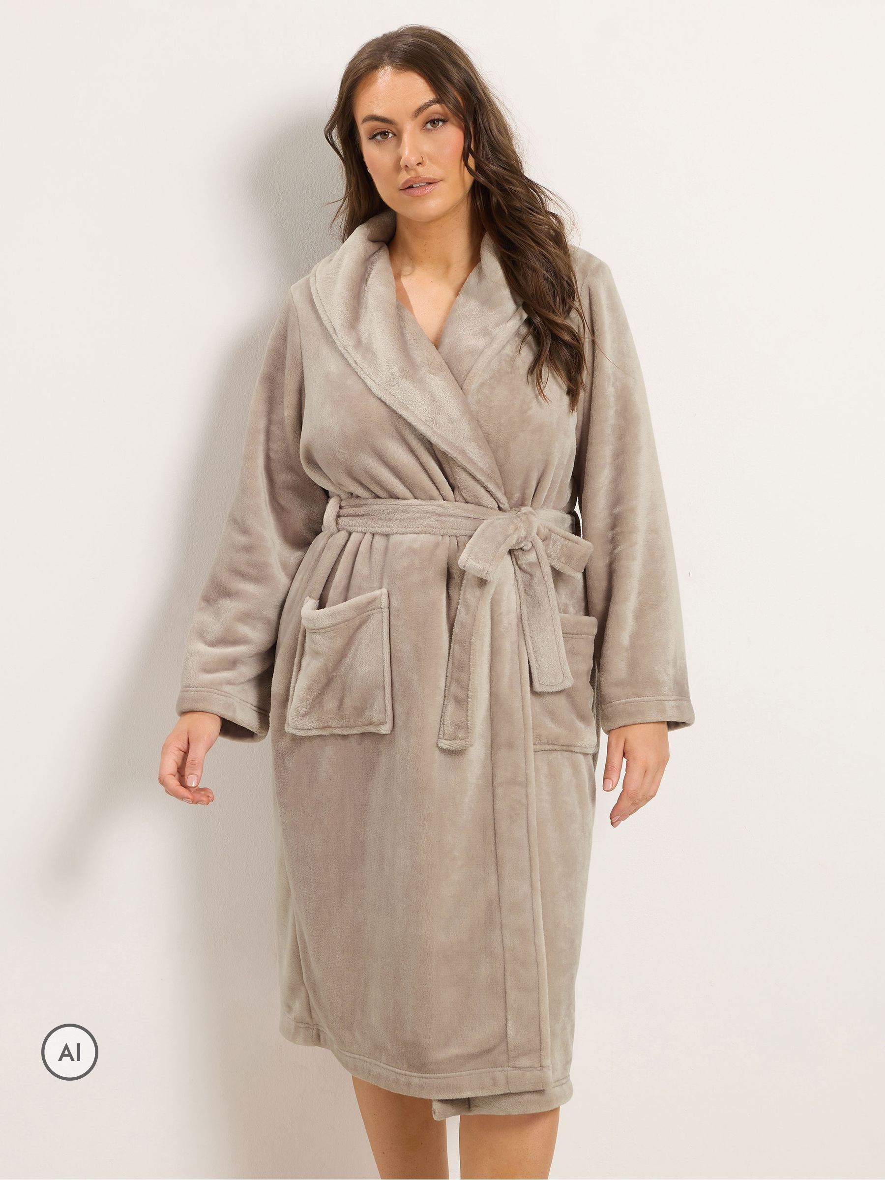 Yours Women's Natural Luxe Dressing Gown In | : 38/40 - Image 2