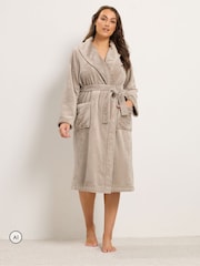 Yours Curve Brown Luxe Dressing Gown - Image 2 of 6