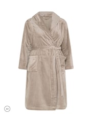 Yours Curve Brown Luxe Dressing Gown - Image 5 of 6