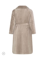 Yours Curve Brown Luxe Dressing Gown - Image 6 of 6