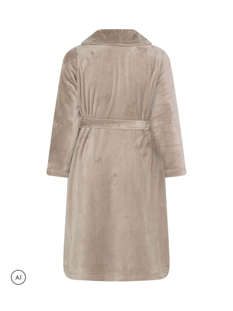 Yours Curve Brown Luxe Dressing Gown - Image 6 of 6 Yours Curve Brown Luxe Dressing Gown - Image 6 of 6