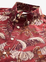 Red Printed Floral Short Sleeve Shirt - Image 7 of 7