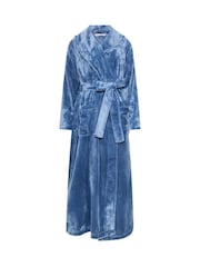 M&Co Blue Super Luxe Maxi Shawl Robe - Image 5 of 6